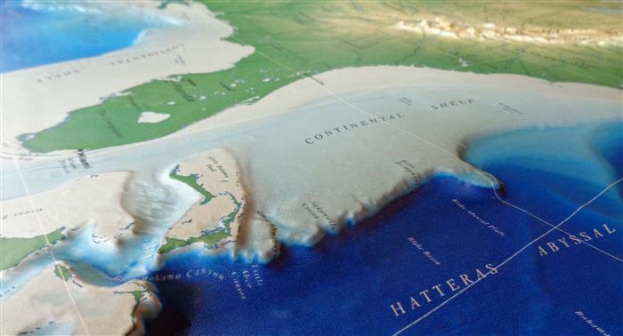 United States - Geophysical Three Dimensional 3D Raised Relief Map