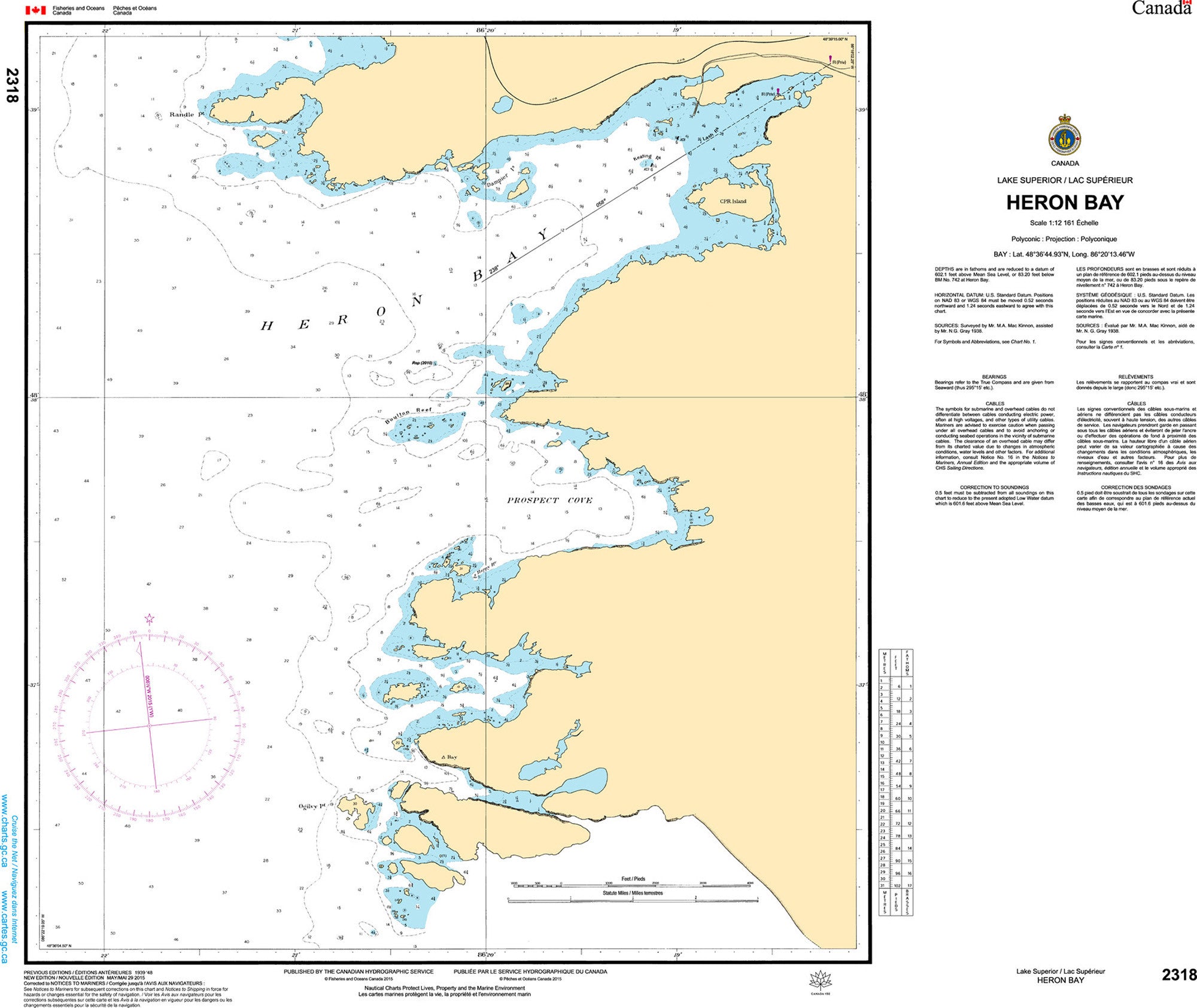 Canadian Hydrographic Service Nautical Chart CHS2318: Heron Bay