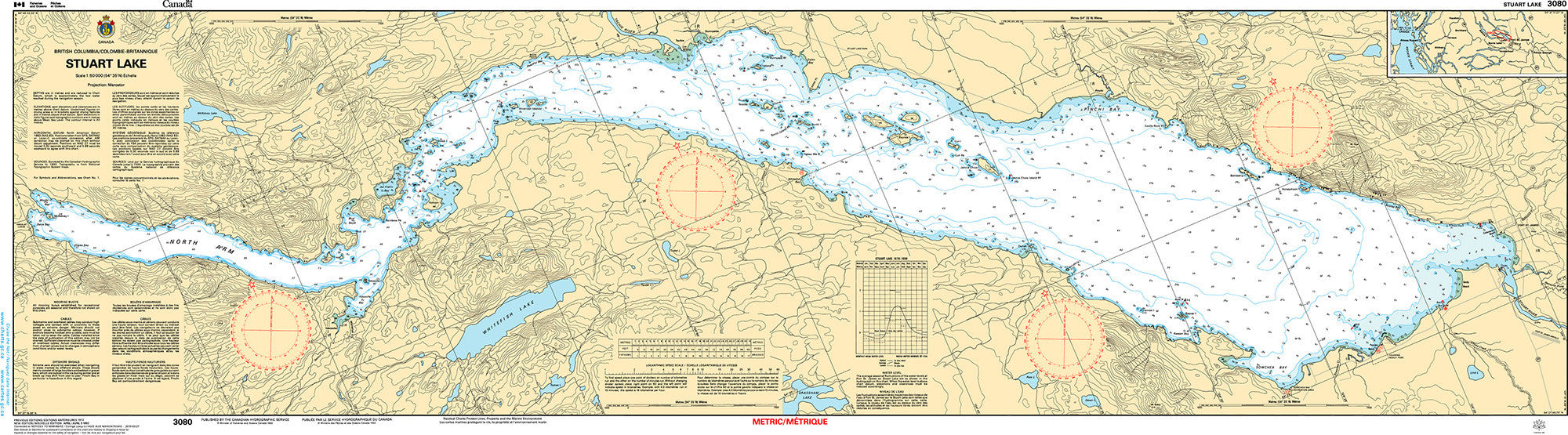 Canadian Hydrographic Service Nautical Chart CHS3080: Stuart Lake