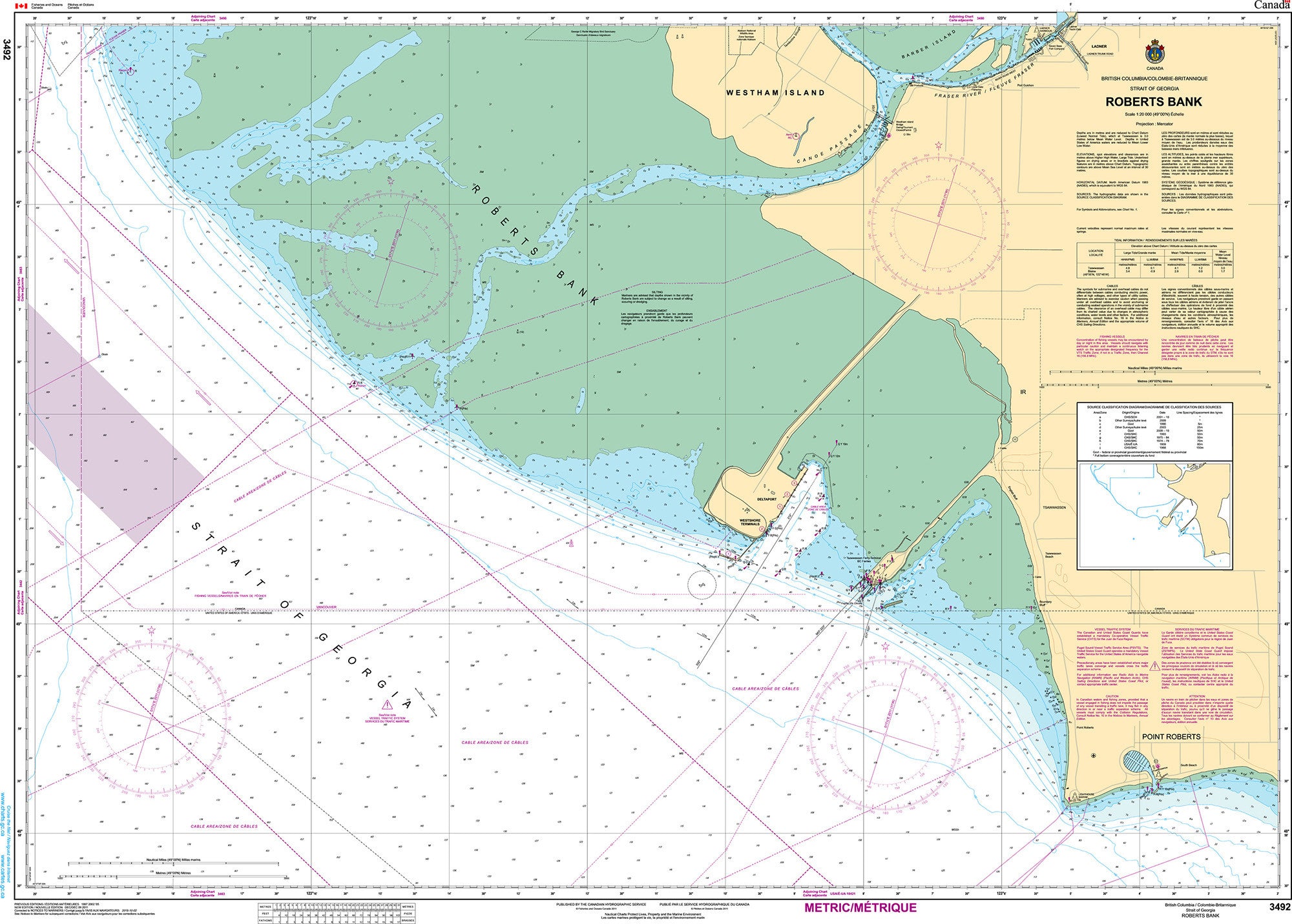Canadian Hydrographic Service Nautical Chart CHS3492: Roberts Bank