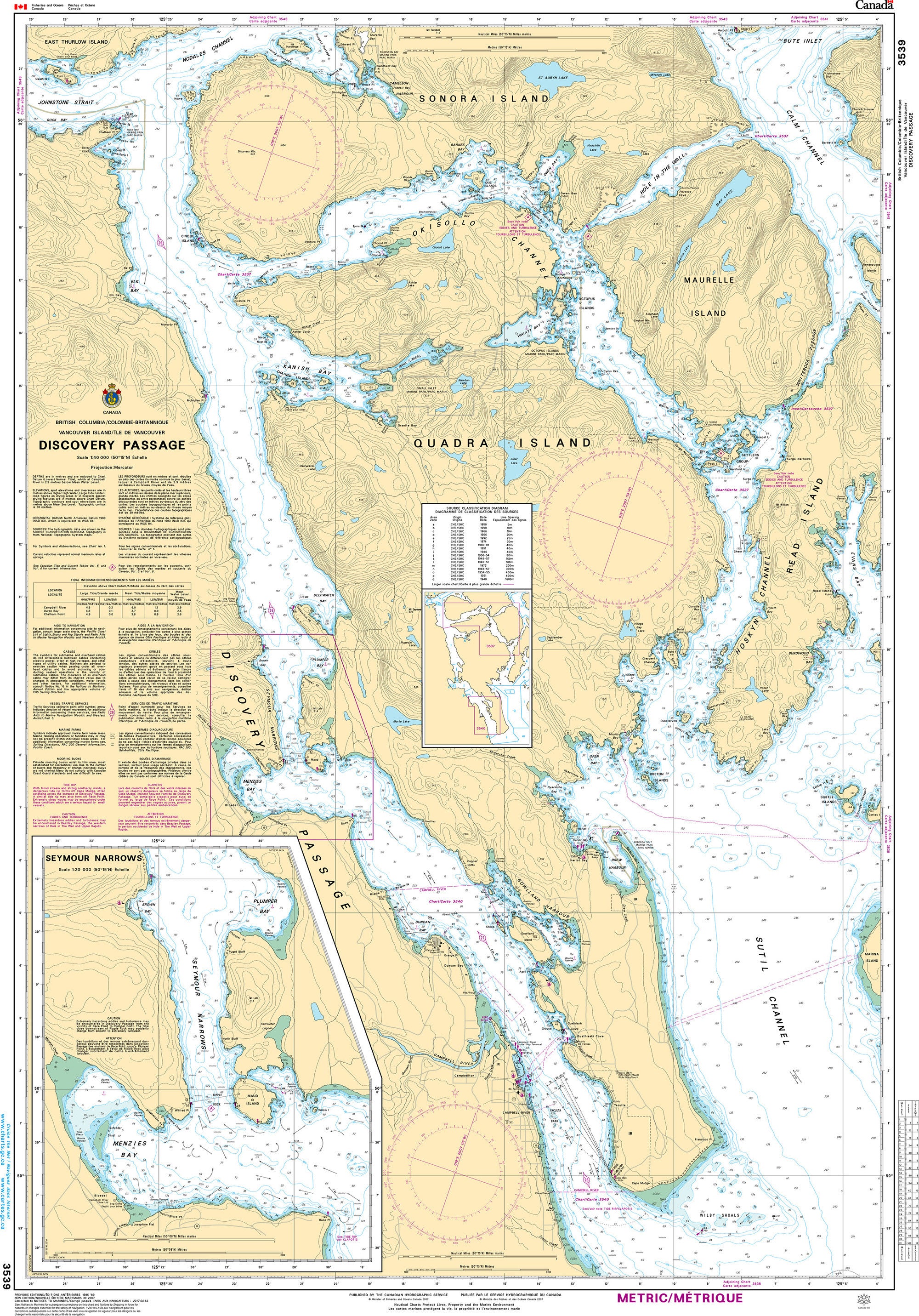 Canadian Hydrographic Service Nautical Chart CHS3539: Discovery Passage