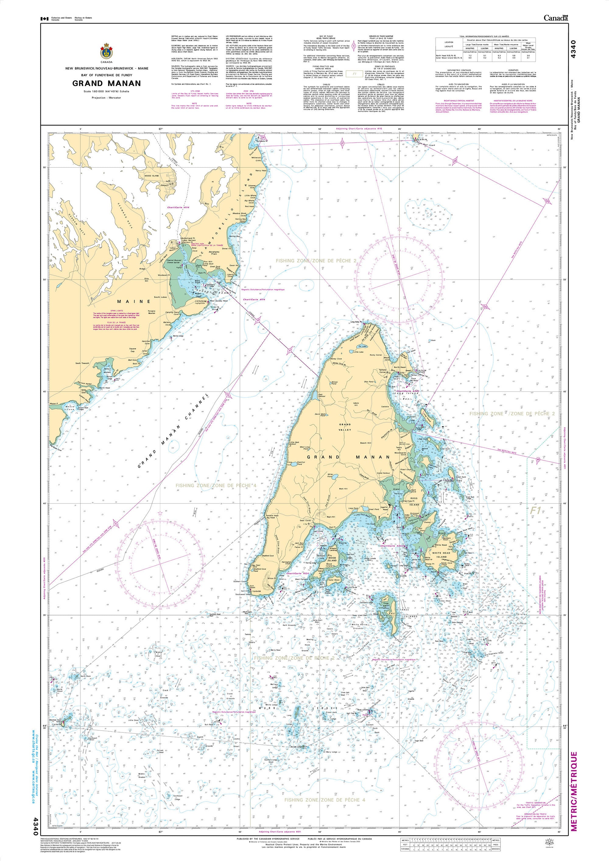 Canadian Hydrographic Service Nautical Chart CHS4340: Grand Manan