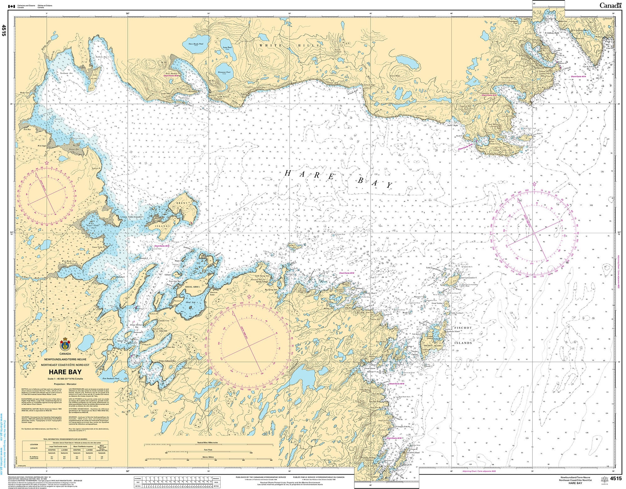 Canadian Hydrographic Service Nautical Chart CHS4515: Hare Bay