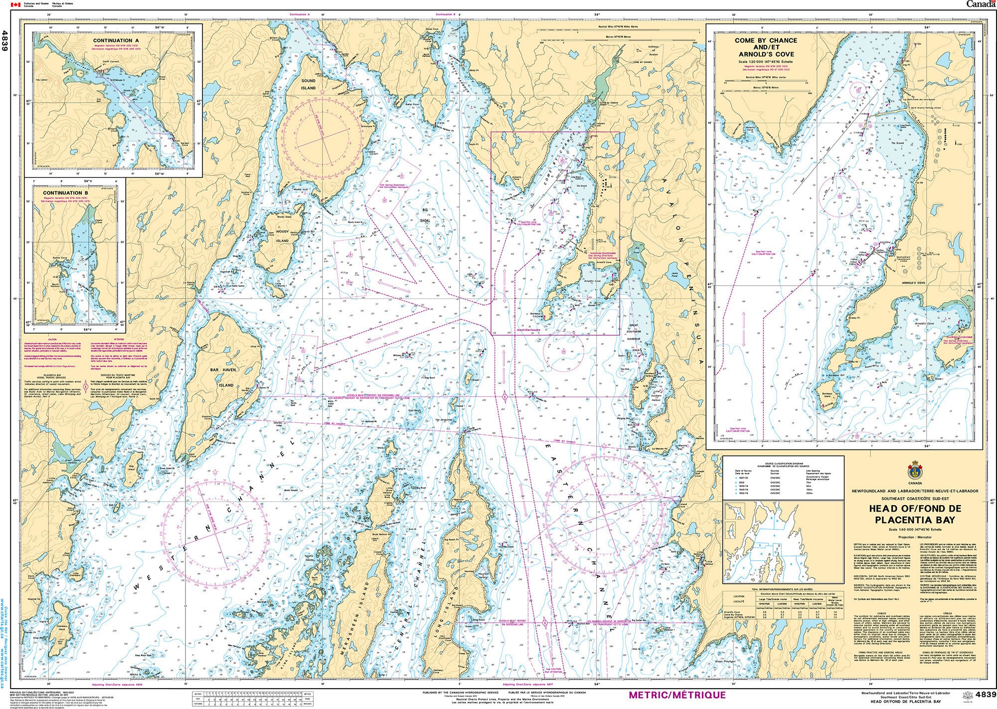 Canadian Hydrographic Service Nautical Chart CHS4839: Head of/Fond de Placentia Bay