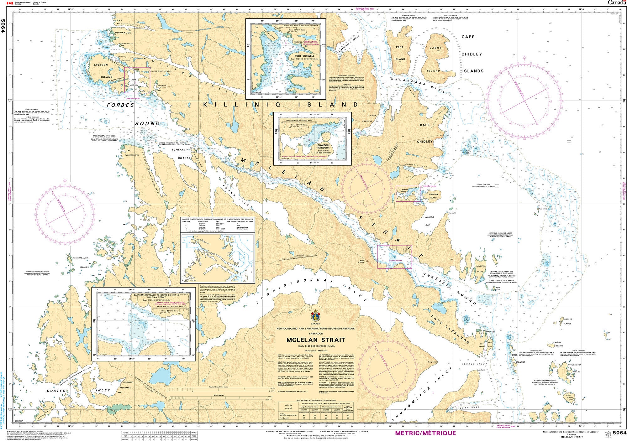 Canadian Hydrographic Service Nautical Chart CHS5064: McLelan Strait