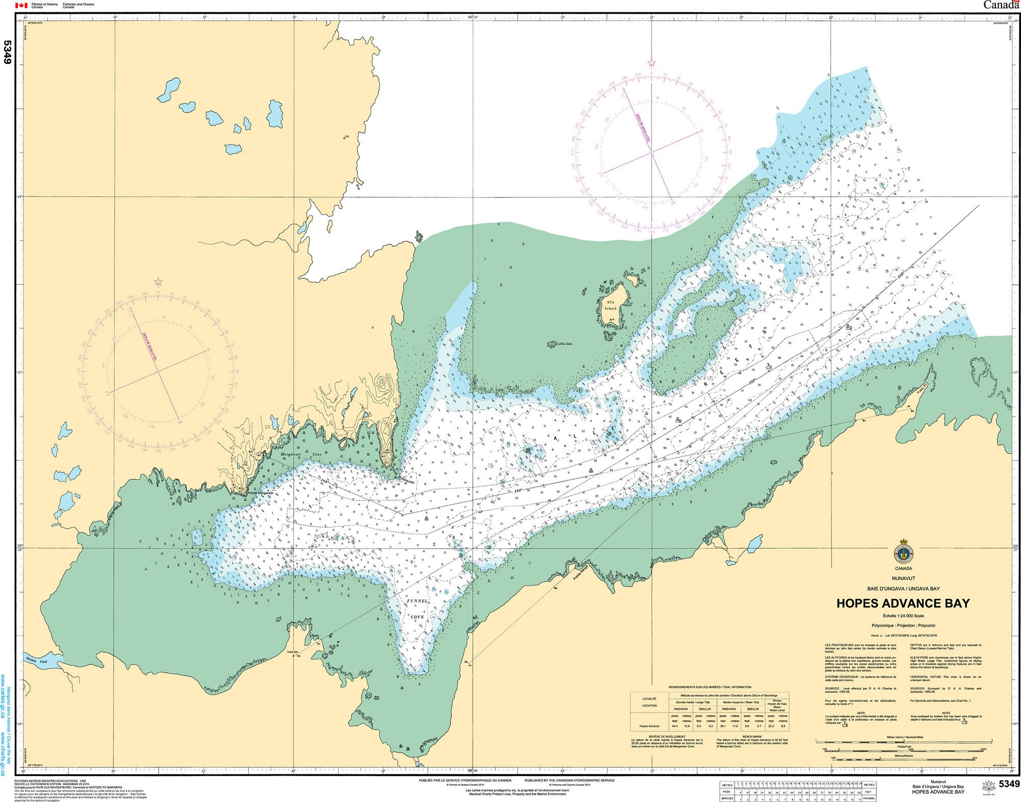 Canadian Hydrographic Service Nautical Chart CHS5349: Hopes Advance Bay