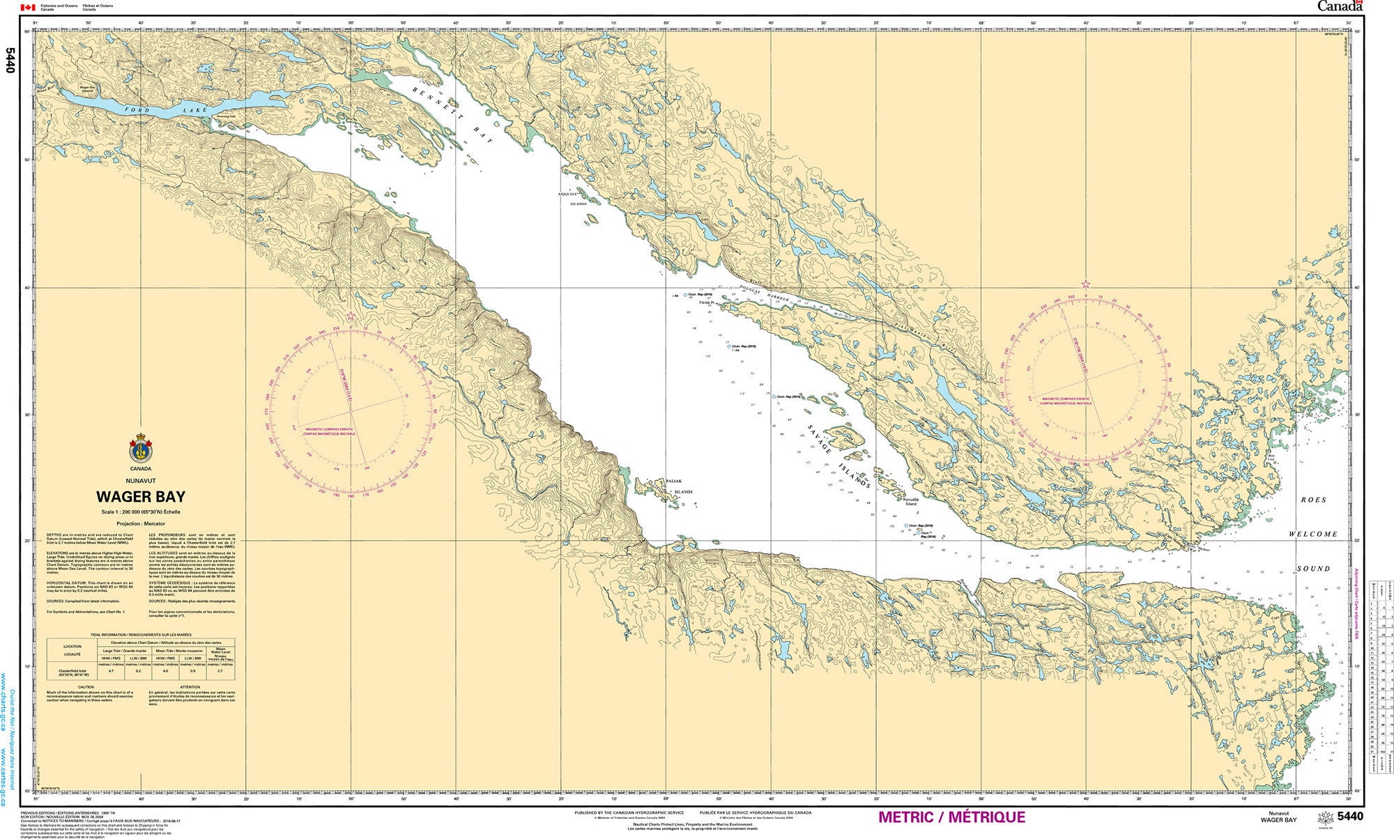 Canadian Hydrographic Service Nautical Chart CHS5440: Wager Bay