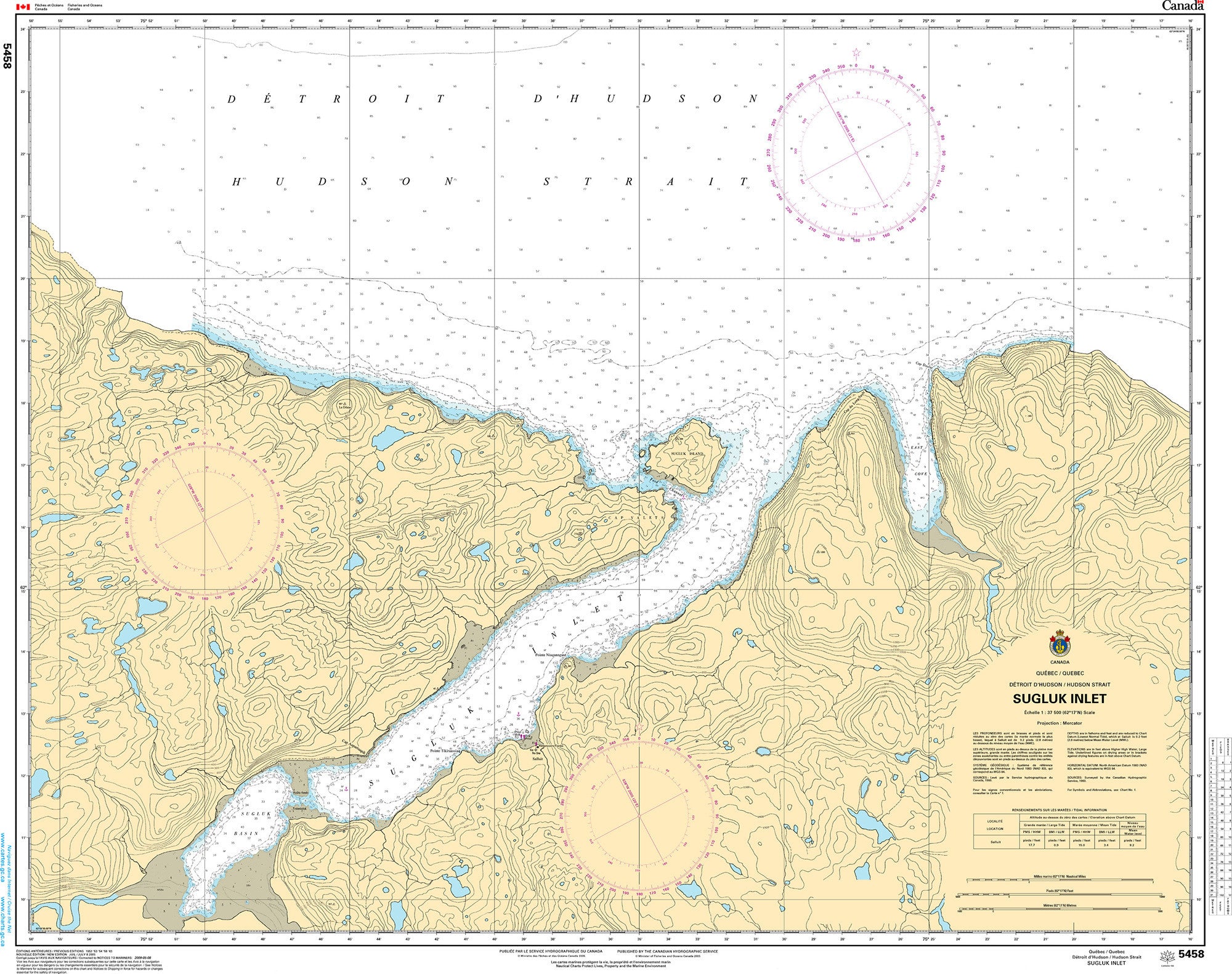 Canadian Hydrographic Service Nautical Chart CHS5458: Sugluk Inlet