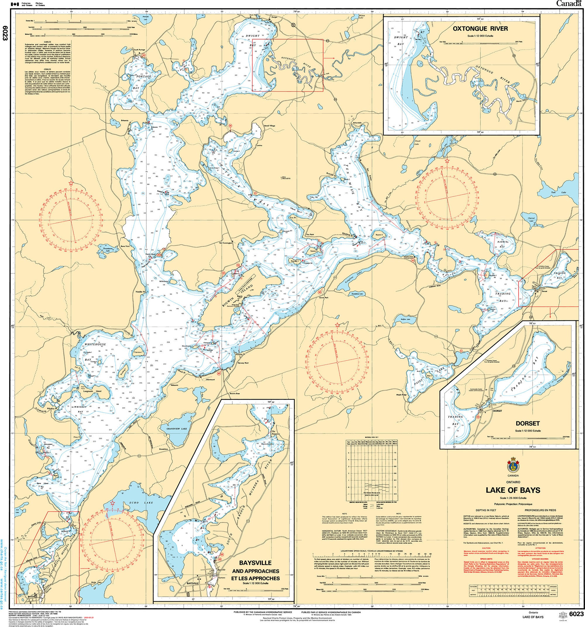 Canadian Hydrographic Service Nautical Chart CHS6023: Lake of Bays