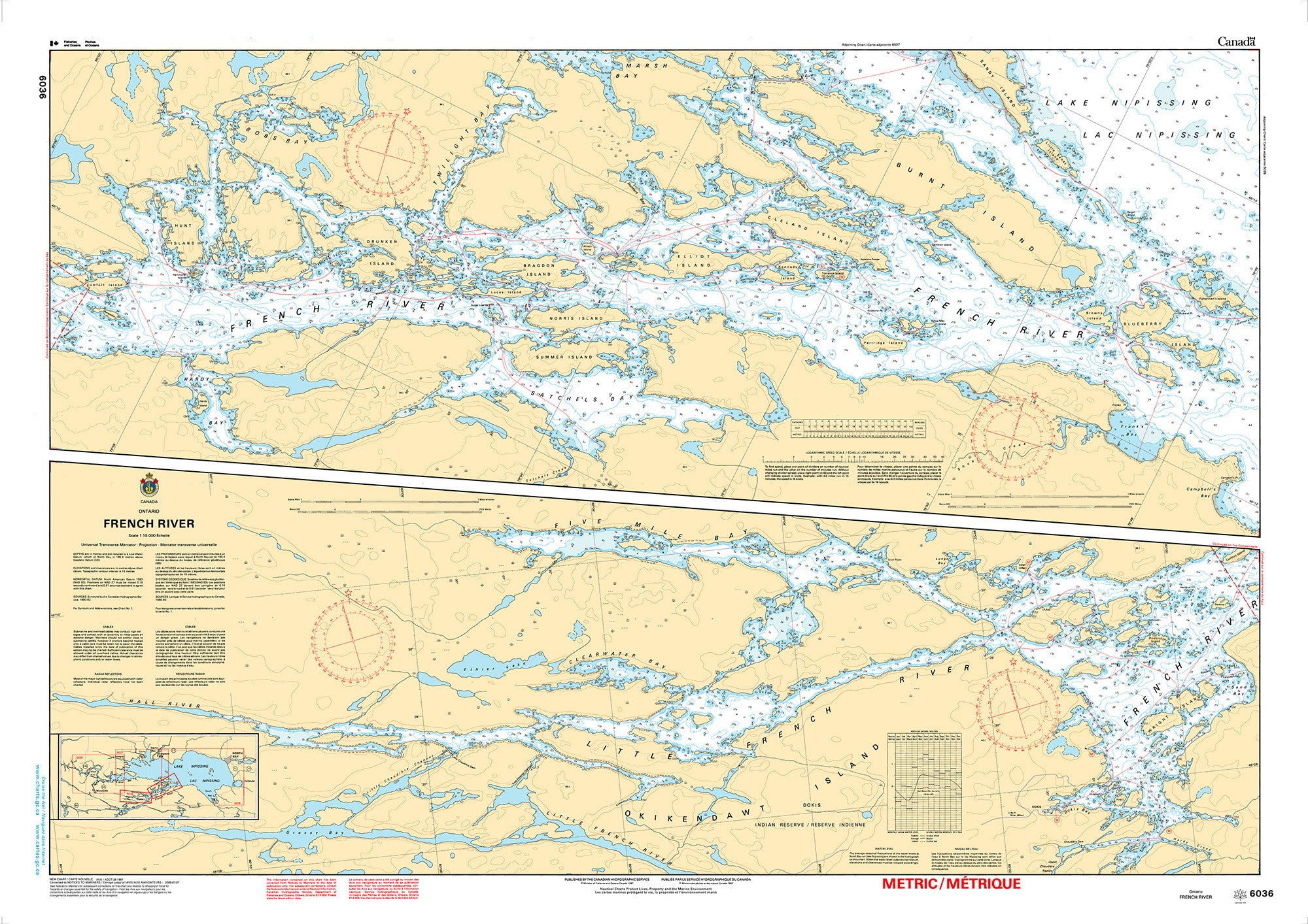 Canadian Hydrographic Service Nautical Chart CHS6036: French River