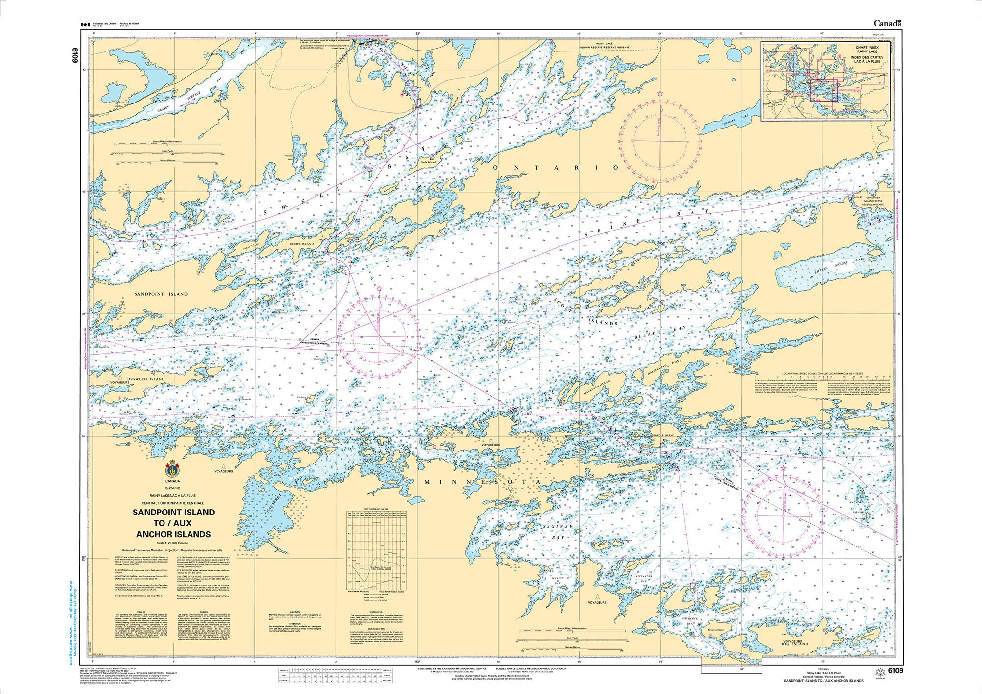 Canadian Hydrographic Service Nautical Chart CHS6109: Sandpoint Island to/aux Anchor Islands