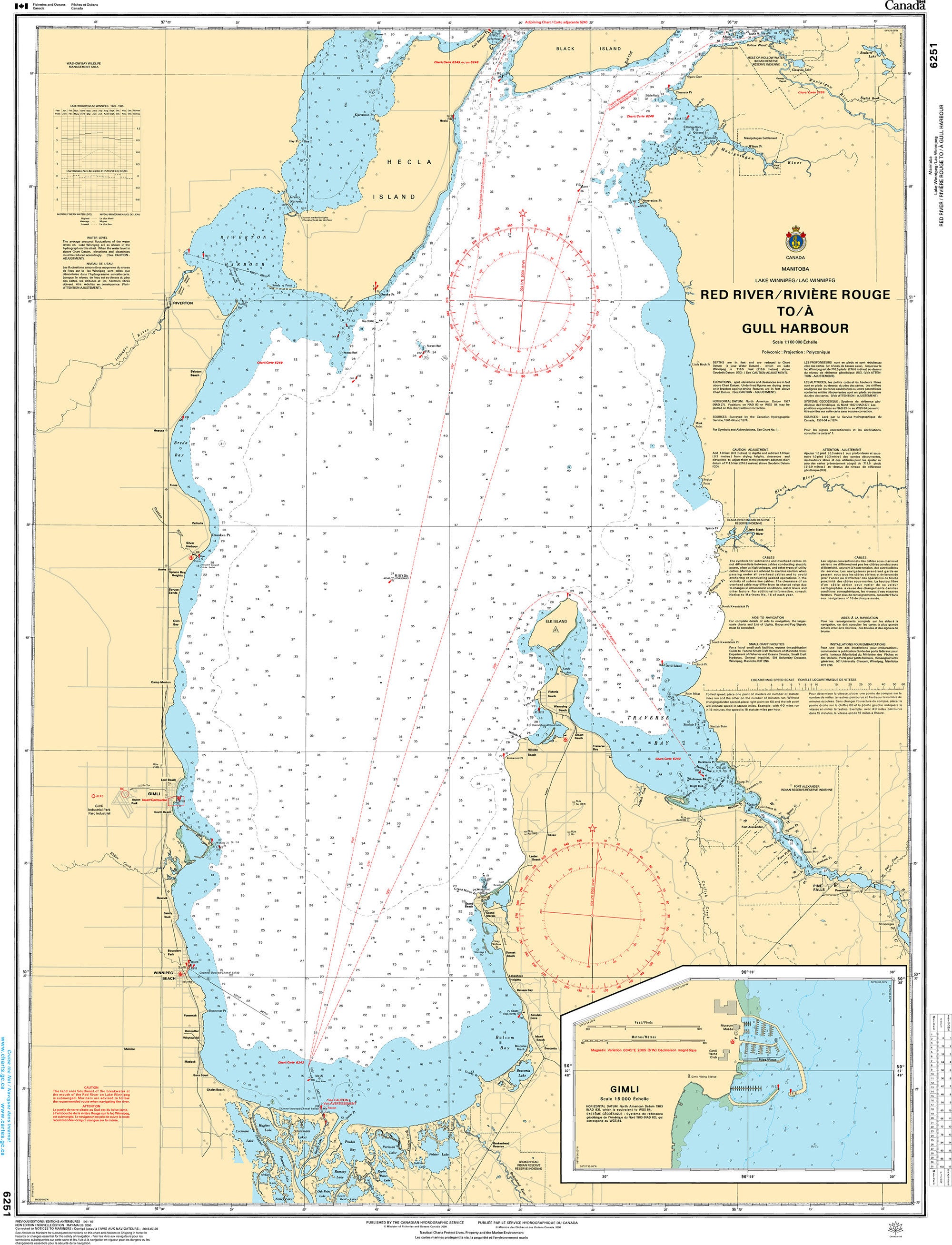 Canadian Hydrographic Service Nautical Chart CHS6251: Red River / Rivière Rouge to/à Gull Harbour