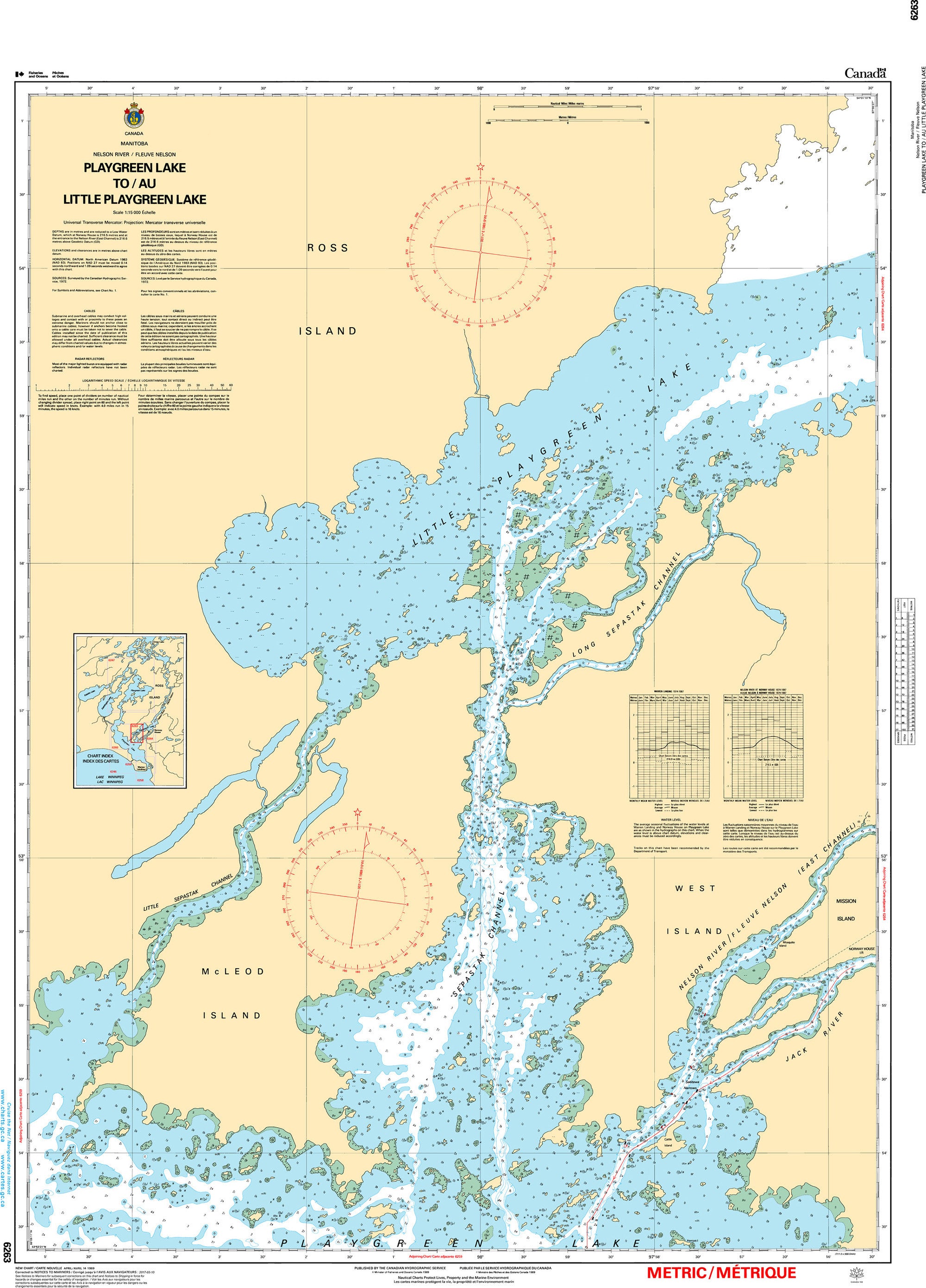 Canadian Hydrographic Service Nautical Chart CHS6263: Playgreen Lake to/au Little Playgreen Lake