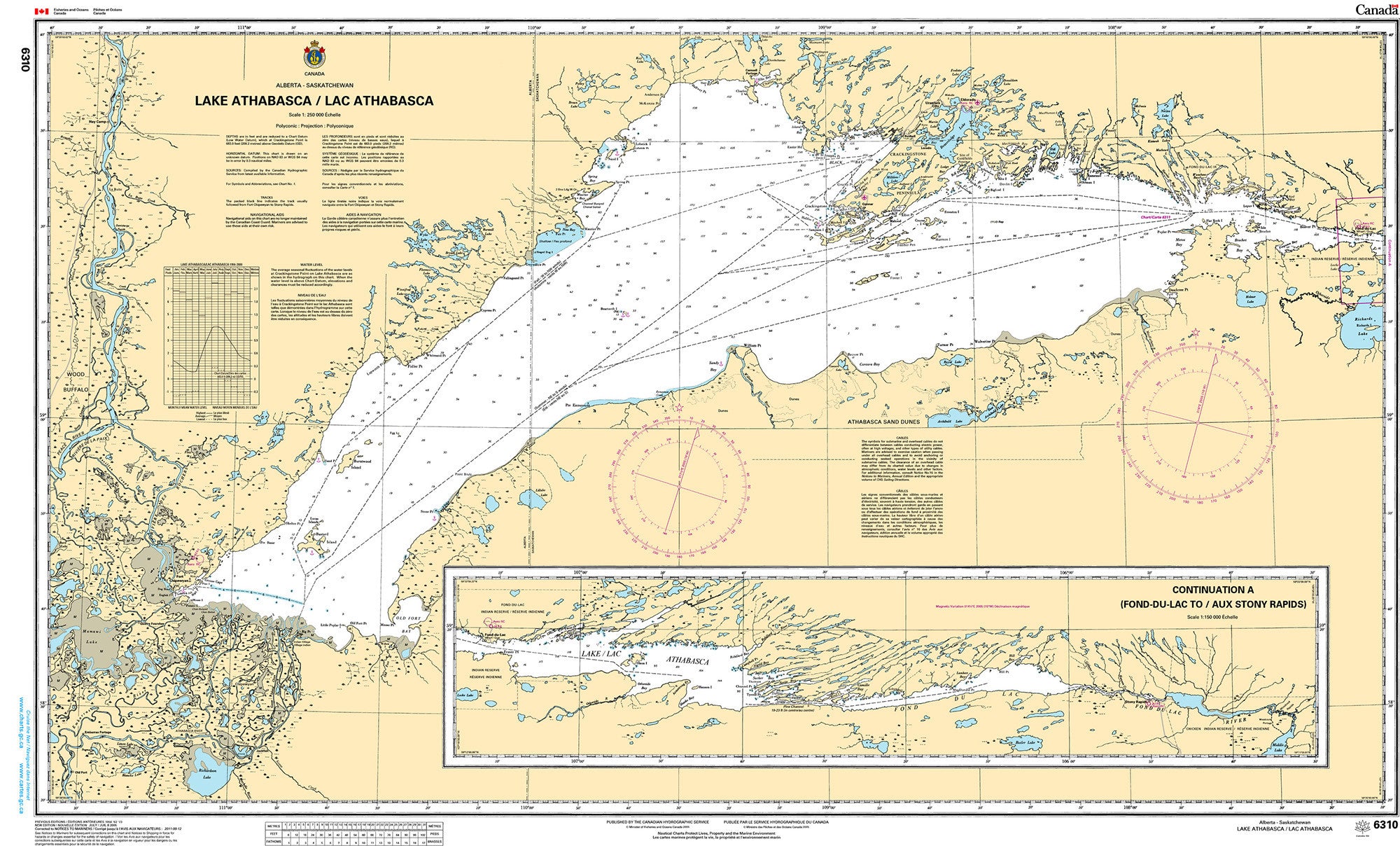 Canadian Hydrographic Service Nautical Chart CHS6310: Lake Athabasca / Lac Athabasca