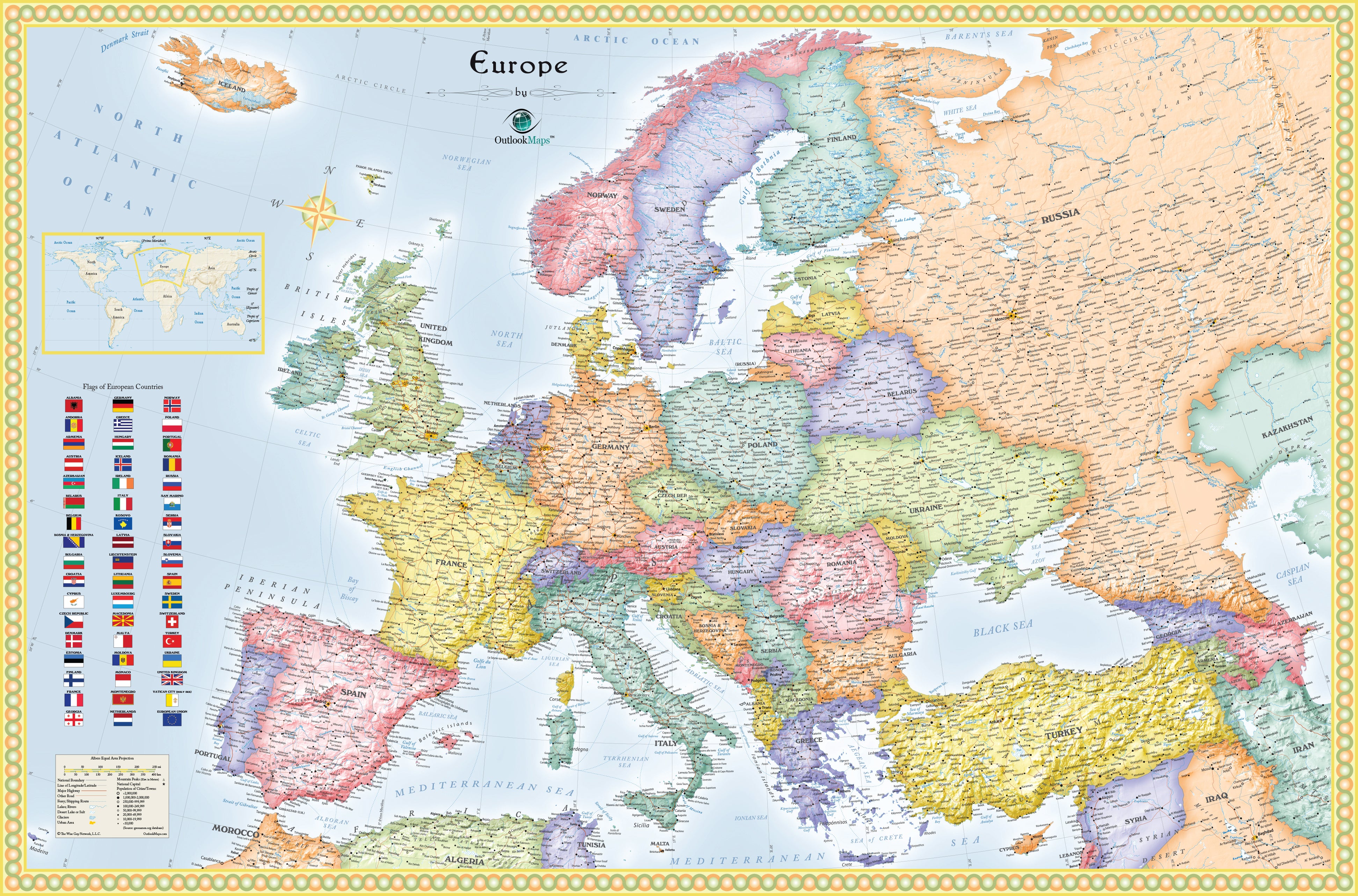 Europe a part of Political 5 Continent Maps Classroom Pull Down 5 Map Educational Bundle