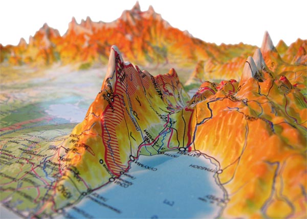 Russia and Neighboring Countries Three Dimensional 3D Raised Relief Map