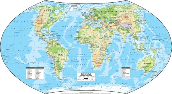Physical USA and World Map Classroom Pull Down 2 Map Bundle