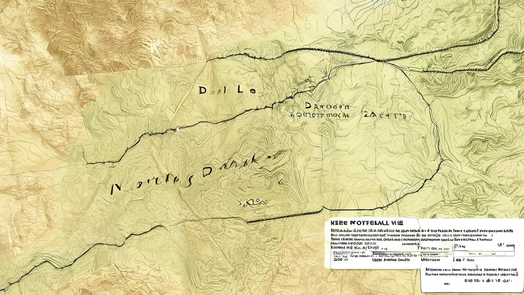 Here's a potential DALL-E prompt for an image related to the article title Navigating the Vast Terrain: A Comprehensive Map of North Dakota:

A highly detailed topographical map of the state of North 