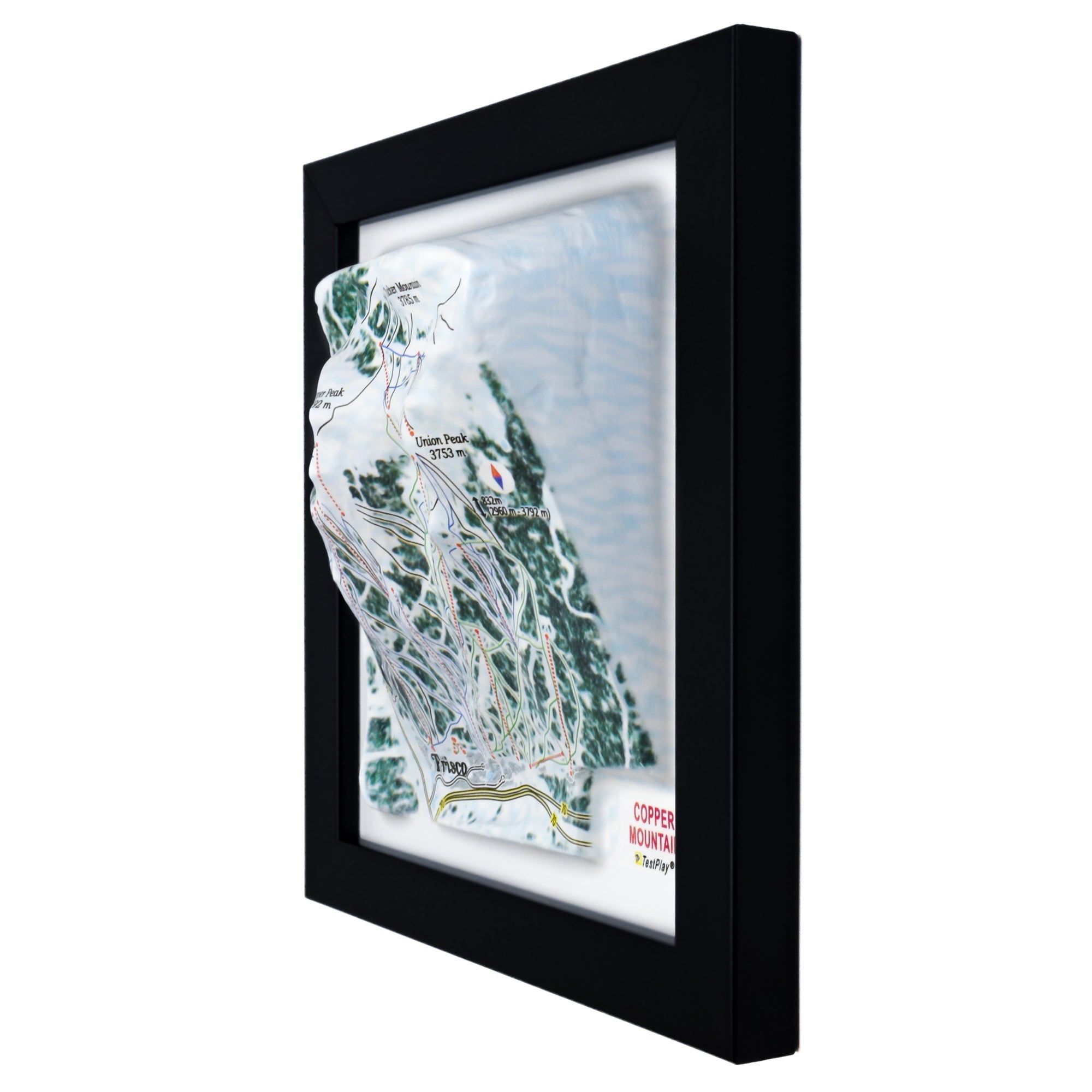 TestPlayNA 3D ski resort map of Copper Mountain showing terrain, runs, and lifts