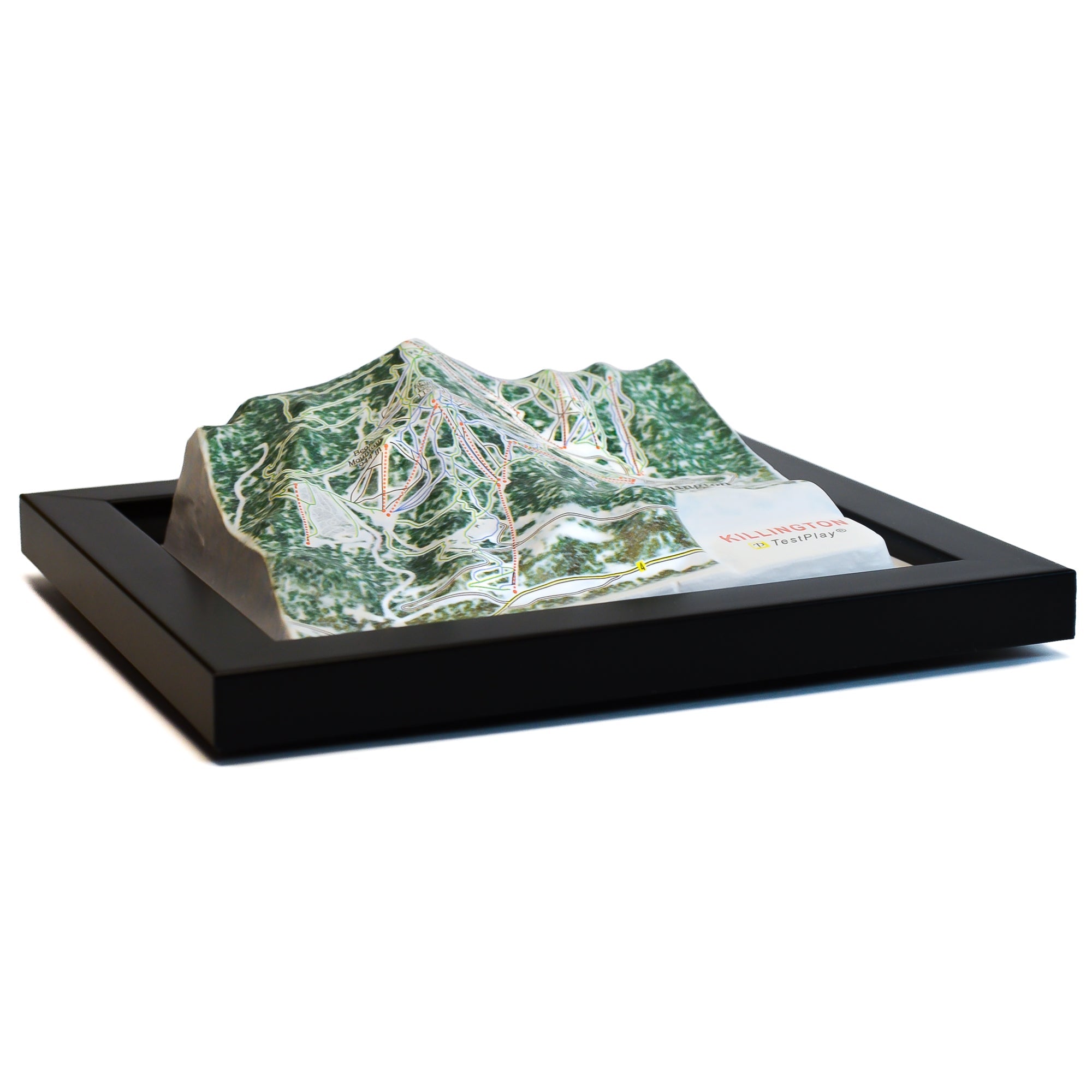 TestPlayNA 3D ski resort map of Killington showing peaks, terrain, and lifts