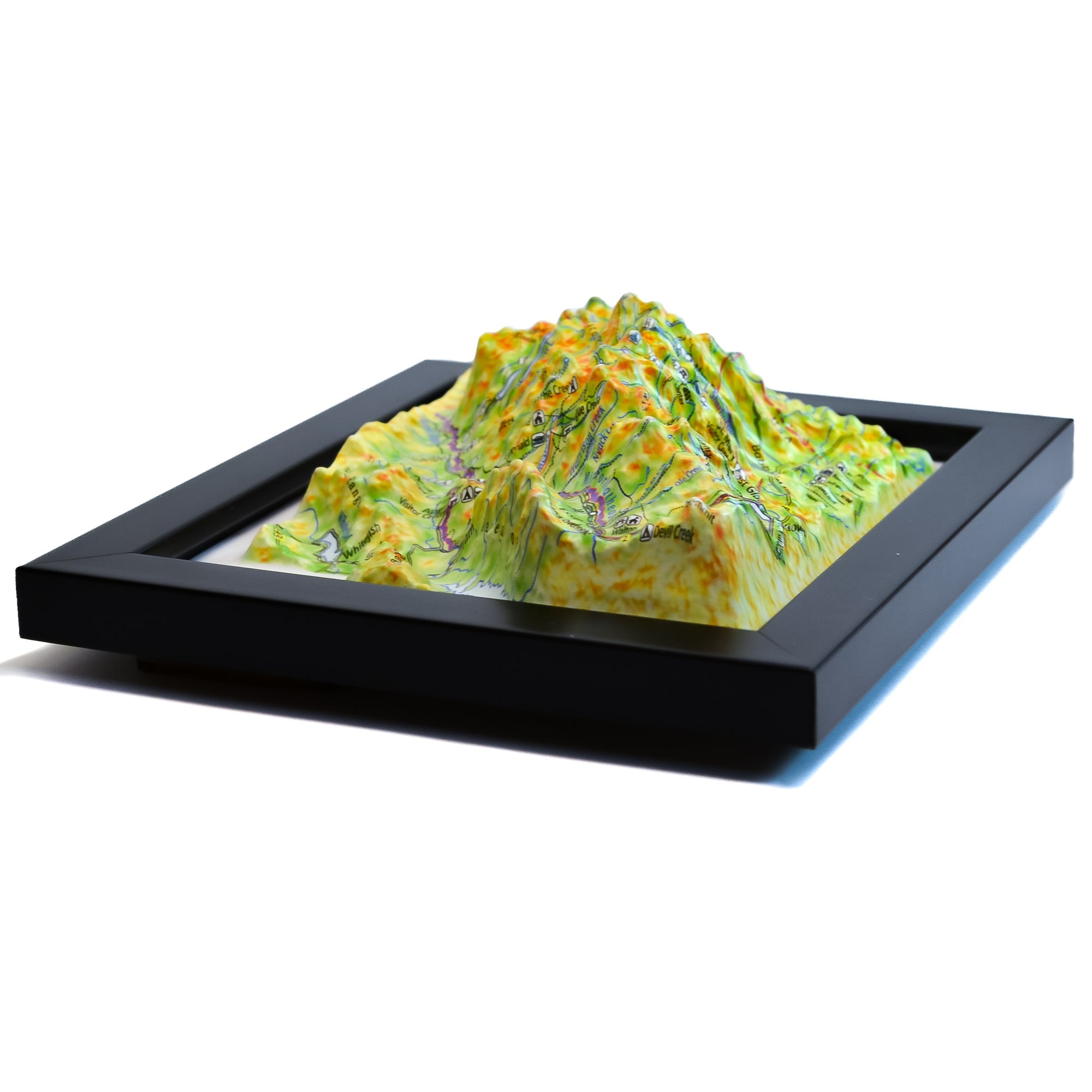 TestPlayNA 3D raised relief map of Glacier National Park showing lakes, valleys, and glaciers