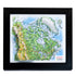 TestPlayNA 3D raised relief map of Canada showing mountains, lakes, and rivers