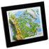 TestPlayNA 3D raised relief map of Canada showing mountains, lakes, and rivers