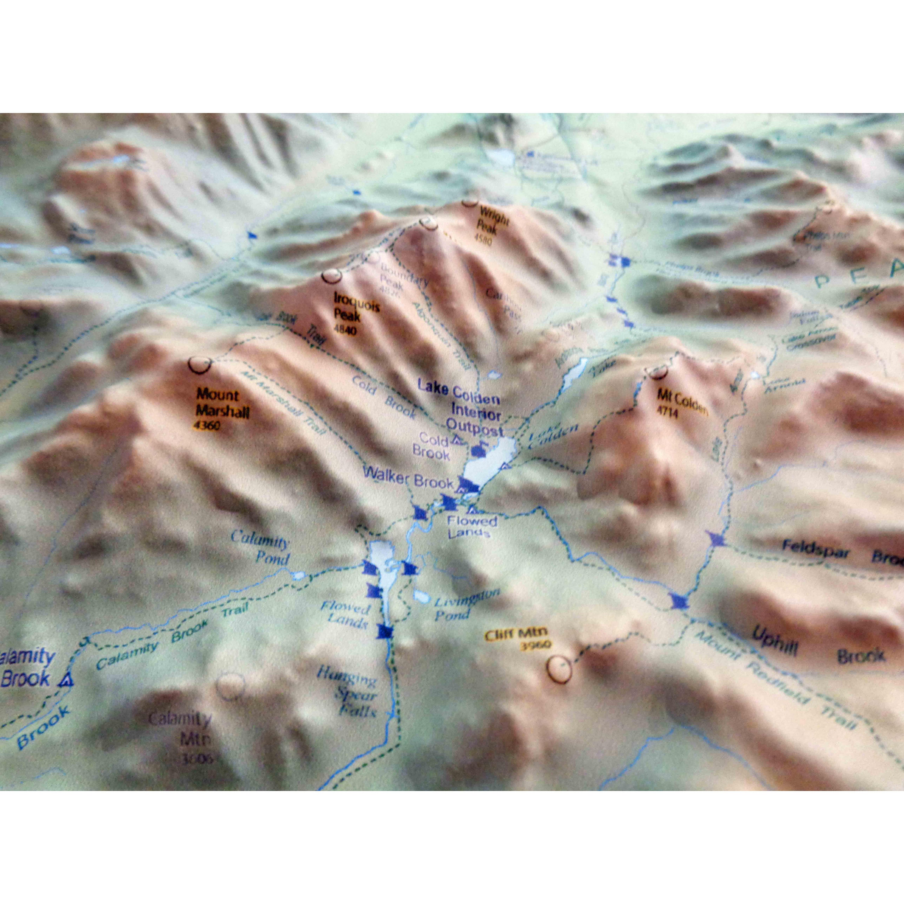 Adirondack High Peaks Three Dimensional 3D Raised Relief Map