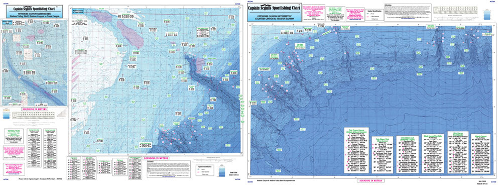 Captain Segull’s Fishing Chart Bathymetric Atlantis to Tom's Canyon    