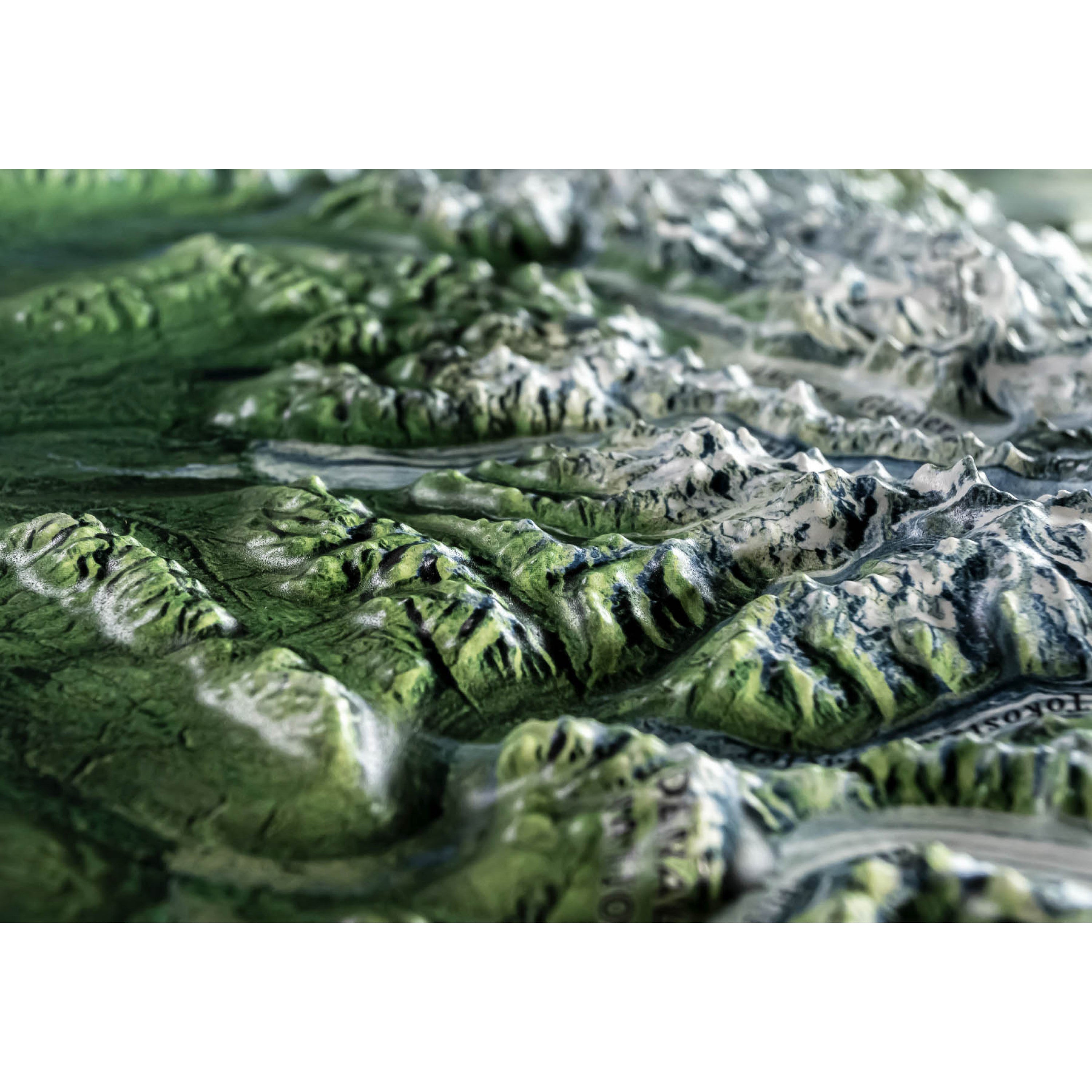 Anchorage & Alaska Range Satellite Image Three Dimensional 3D Raised Relief Map