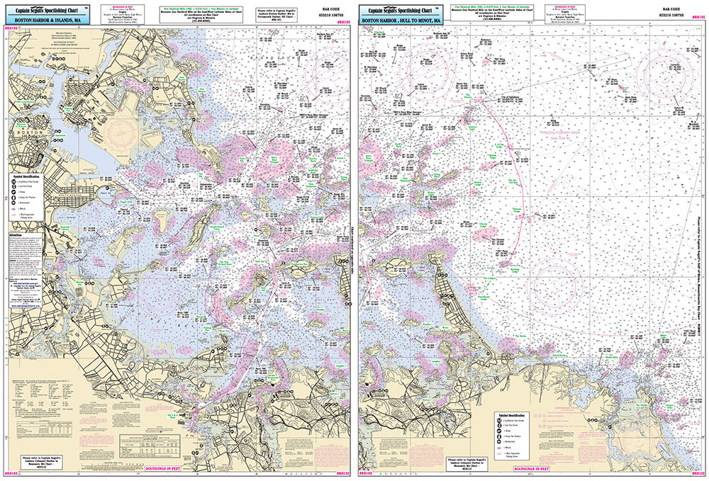 Captain Segull’s Fishing Chart Inshore: Boston Harbor, MA    