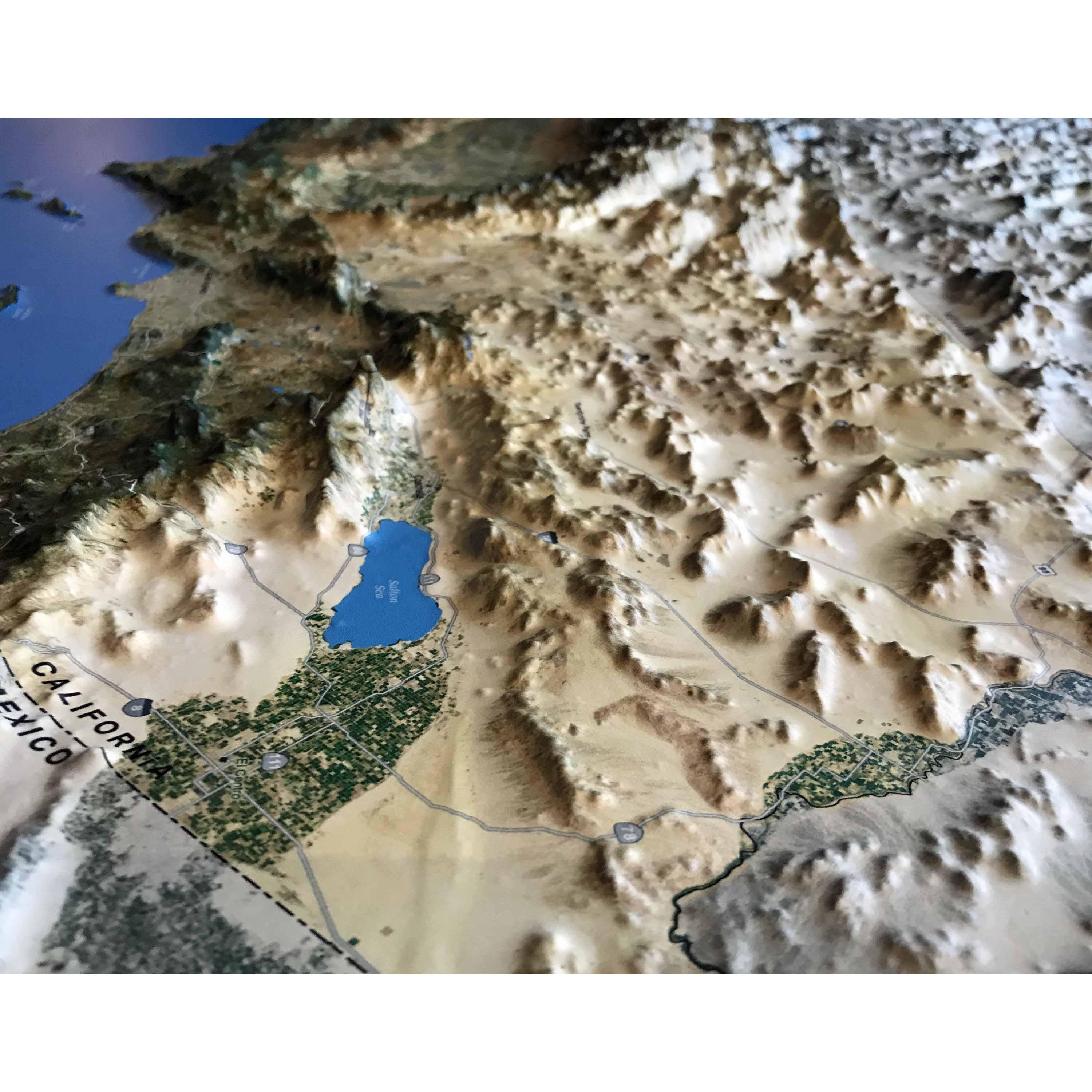 California State Three Dimensional 3D Raised Relief Map