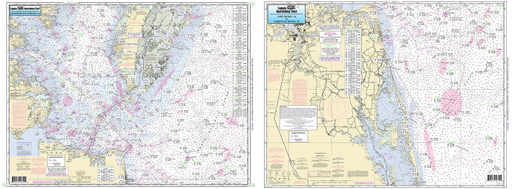 Captain Segull’s Fishing Chart Nearshore: Coastal Virginia to North Carolina and Lower Chesapeake Bay    