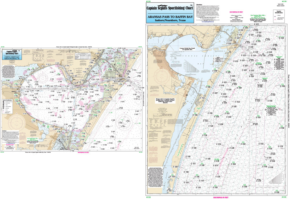Captain Segull’s Fishing Chart Nearshore/Inshore: Corpus Christi Bay area, TX    