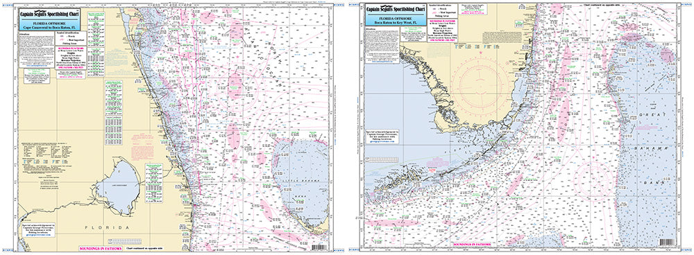 Captain Segull’s Fishing Chart Offshore: Cape Canaveral to Key West, FL    