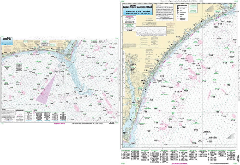 Captain Segull’s Fishing Chart Nearshore: Off Coastal North Carolina (Cape Fear)    
