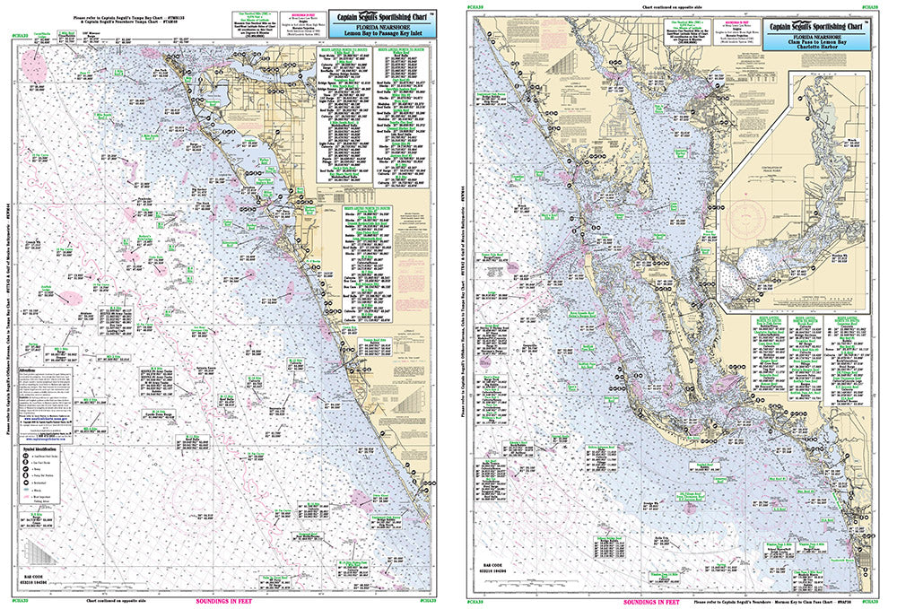 Captain Segull’s Fishing Chart Nearshore: Estero to Lemon Bay, FL    