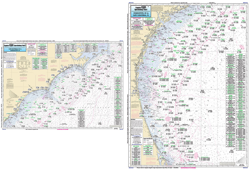 Captain Segull’s Fishing Chart Offshore: Cape Hatteras, NC to Cape Canaveral, FL    