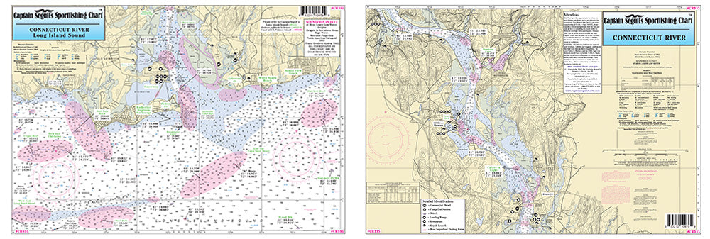 Captain Segull’s Fishing Chart Small Boat/Kayak: Connecticut River, CT    