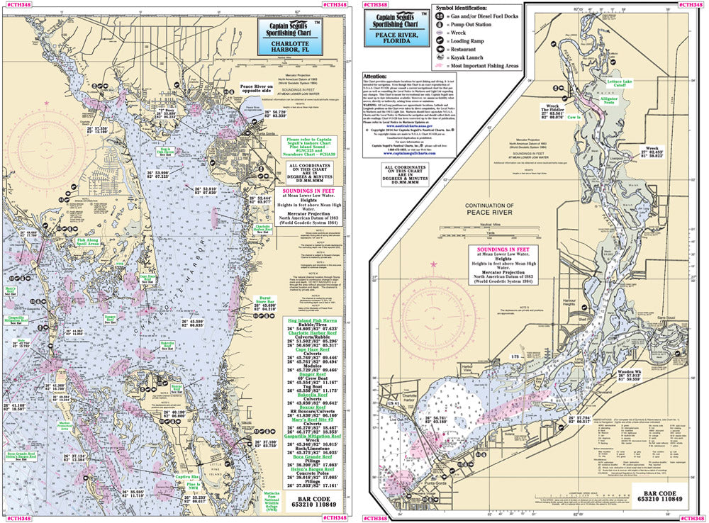 Captain Segull’s Fishing Chart Small Boat and Kayak: Charlotte Harbor and Peace River, FL    