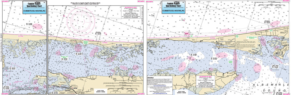 Captain Segull’s Fishing Chart Small Boat and Kayak: Currituck Sound, NC    