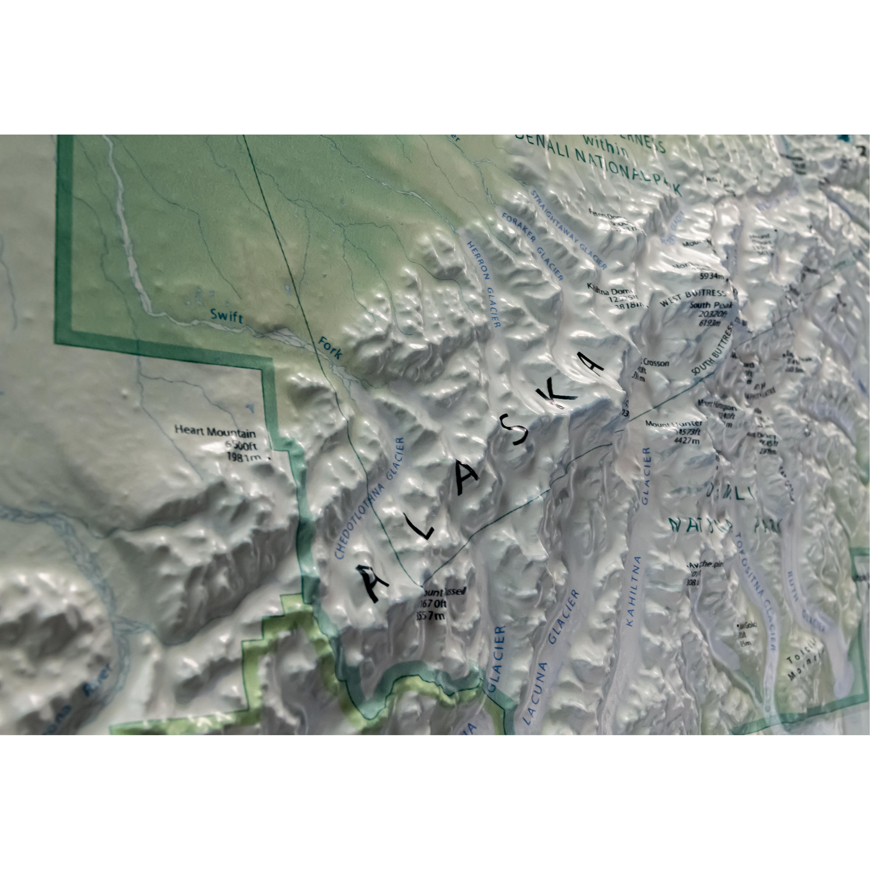 Denali National Park Three Dimensional 3D Raised Relief Map