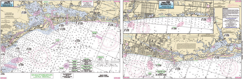 Captain Segull’s Fishing Chart Small Boat and Kayak: Estero Island to Little Marco Island, FL    