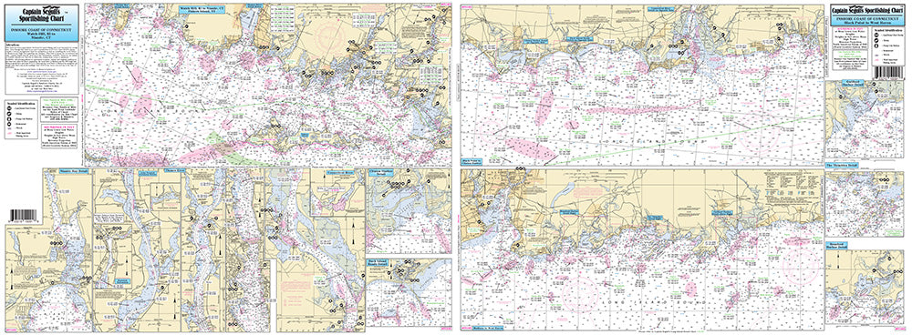 Captain Segull’s Fishing Chart Inshore: Coast of CT, Fisher's Island    