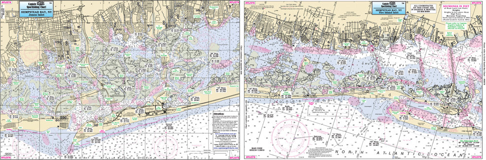 Captain Segull’s Fishing Chart Small Boat and Kayak: Fire Island to Jones Inlet, NY    