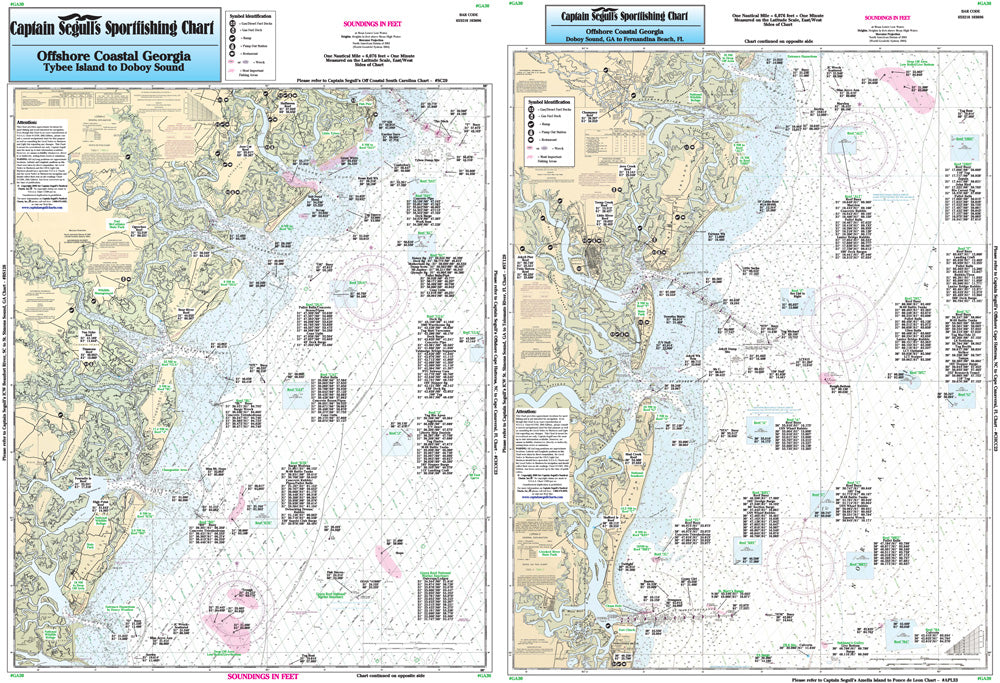 Captain Segull’s Fishing Chart Nearshore: Off Coastal Georgia    