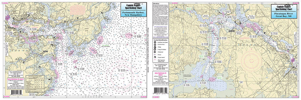 Captain Segull’s Fishing Chart Small Boat/Kayak: Portsmouth Harbor, NH and Great Bay    