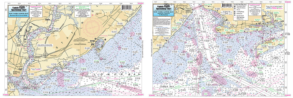 Captain Segull’s Fishing Chart Small Boat and Kayak: Raritan River and Great Kills to Rockaway, NY    