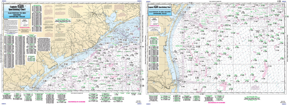 Captain Segull’s Fishing Chart Offshore: Galveston to Rio Grande River, TX    