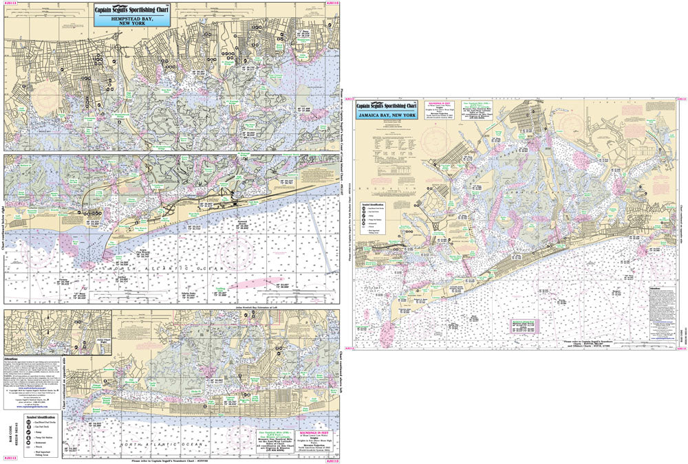 Captain Segull’s Fishing Chart Inshore: Jamaica and Hempstead Bays, NY    